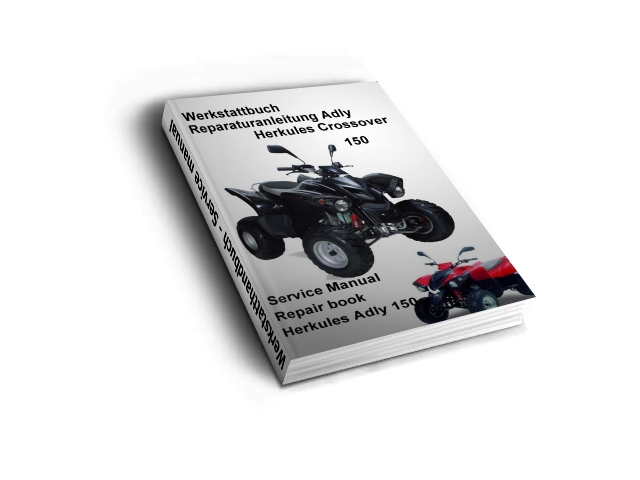 
Repair Manual - service manual Adly Her Chee Herkules CROSSOVER 150 Quad ATVSave time and money with the correct instructions!In English, however, very well illustrated and described!Important tips, technical data, settings, electrical plan and much more you will find in this repair manual.To take the risk one to repair something wrong or wrong to accept setting you need this service manual.Major damage Doft sin then the result!110 pages thick repair manual e-book!Order Process:Because usually needs repair manual now.Since a repair is pending or already underway and
