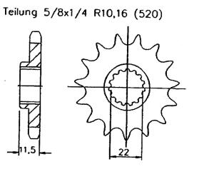 für KTM 640 Duke04-06 Ritzel vorne 17 Zähne