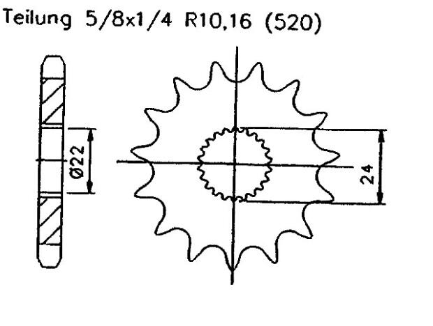 Aprilia 125 Classic 80 km/h 97-00 front sprocket 13 teeth