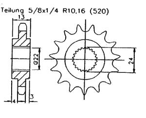 Aprilia 600 Tuareg Wind90-92 Ritzel vorne 17 Zähne