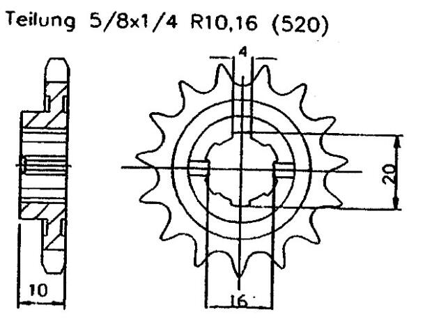Husqvarna 125 WER 94-98 front sprocket 13 teeth