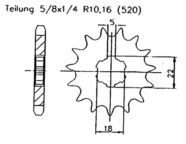 Kawasaki 125 KX L2-L4 & USA00-02 Ritzel vorne 12 Zähne