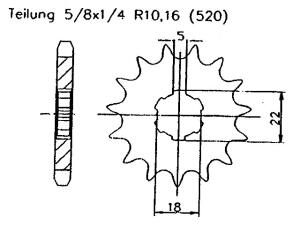 Kawasaki 125 KX L2-L4 & USA00-02 Ritzel vorne 12 Zähne