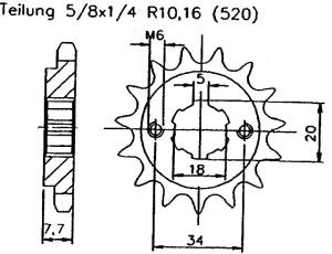 Honda 250 XR R 93-95 front sprocket 13 teeth