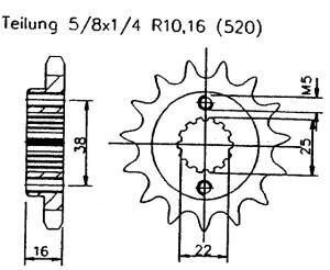 Ducati 620 Monster i.e. 04-06 front sprocket 15 teeth