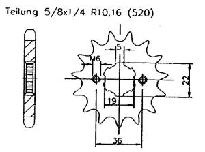 Honda 250 TRX EX Fourtrax93-08 Ritzel vorne 13 Zähne
