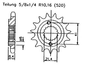 Honda 250 XR R 96-00 front sprocket 13 teeth