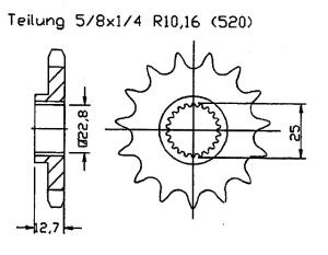 Polaris 300 2 x 495-96 Ritzel vorne 12 Zähne