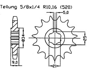 Kawasaki 250 KXT B2 Tecate & USA87 Ritzel vorne 13 Zähne