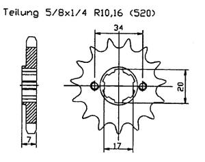 Honda 200 ATC X83-85 Ritzel vorne 12 Zähne