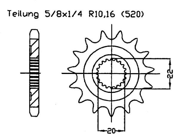 Yamaha 250 WR X-X,Y 32D6/C & USA08-11 Ritzel vorne 13 Zähne