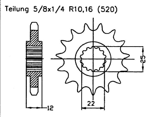 Gas Gas 300 EC00 Ritzel vorne 13 Zähne
