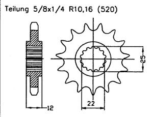 Gas Gas 450 EC FSE03-09 Ritzel vorne 13 Zähne