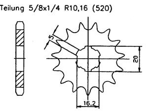 Gas Gas 125 TXT-01 Ritzel vorne 10 Zähne