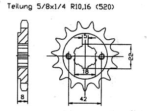 Yamaha 250 XT TL 30X Japan83-84 Ritzel vorne 15 Zähne