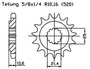 Aeon 125 Cobra RSII00-04 Ritzel vorne 17 Zähne
