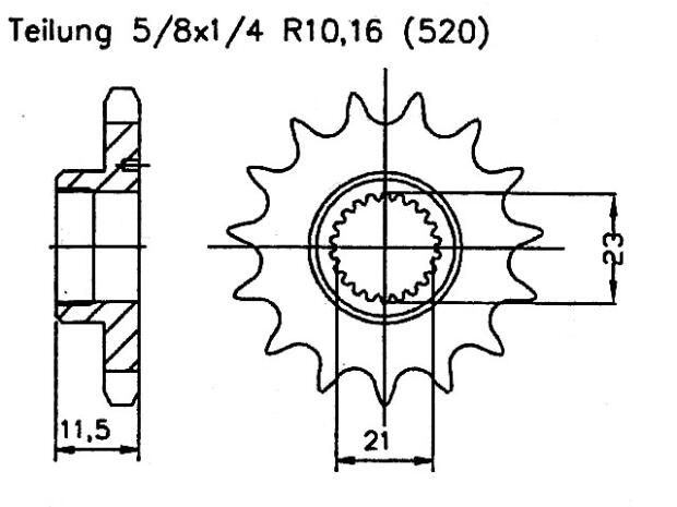 Yamaha 250 TT-R 99-06 Ritzel vorne 13 Zähne