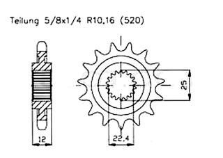 Front sprocket 13 teeth Gas Gas 515 EC 09