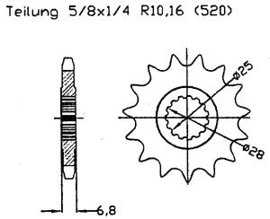 Yamaha 450 YFZ X-A & USA 11 front sprocket 14 teeth