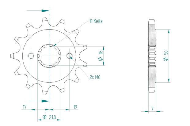 Honda 250 CBF04-05 Ritzel vorne 13 Zähne