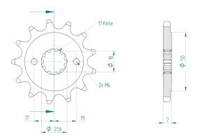 Honda 250 XR RT,RV,RW,RX,RY,R-1,R-2,R-3,R-496-03 Ritzel vorne 13 Zähne
