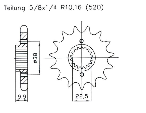 Kettenrad Z.15 für Husqvarna 449 TE & 2011-2012