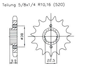 Kettenrad Z.15 für Husqvarna 449 TE & 2011-2012