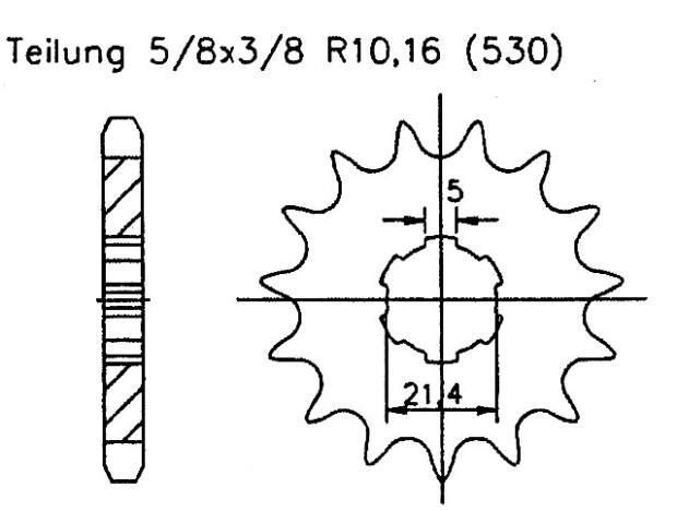 Yamaha 250 RZ 4L3 Japan Ritzel vorne 16 Zähne
