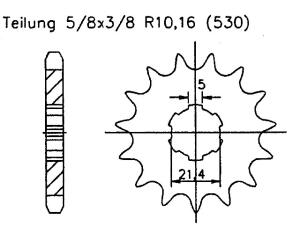 Yamaha 250 RD DXE78-80 Ritzel vorne 17 Zähne
