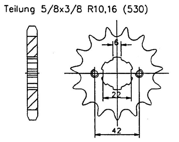 Honda 360 CB F73-76 Ritzel vorne 17 Zähne
