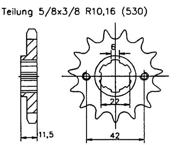 Honda 500 FT C PC0782-84 Ritzel vorne 15 Zähne