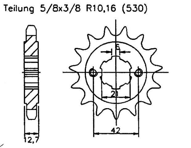 Ritzel für Honda CB 500 K1,K2,K372-74 vorne 17 Zähne