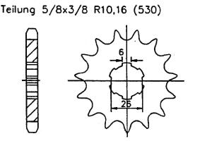 Yamaha 650 TX USA 72-74 front sprocket 17 teeth