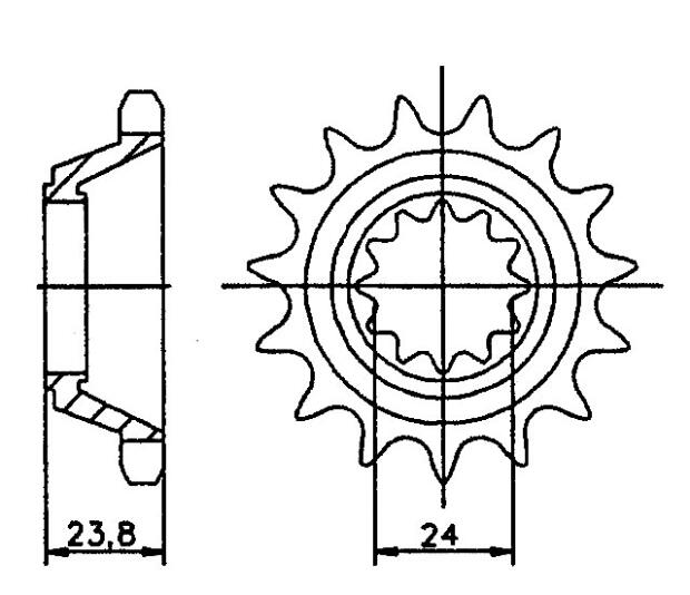 Kawasaki 1100 ZX C1-C4 Ninja (ZX-11) USA 90-93 front sprocket 17 teeth