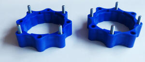 Spurverbreiterungen Quad ATV 156mm - 144mm Lochkreis vorne blau