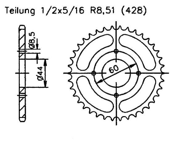 Yamaha 80 DT MX-S 83-84 rear sprocket 41 teeth