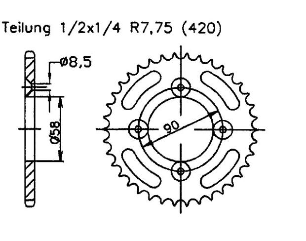 Honda 50 CRF F-A 10-11 rear sprocket 37 teeth
