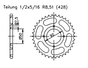 Peugeot XP LC 87 Kettenrad 48 Zähne