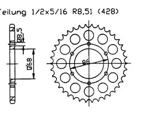 Kawasaki 125 BN A9F Eliminator & USA 09-11 Kettenrad...