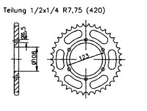 Derbi 50 GPR Racing 06-08 rear sprocket 53 teeth