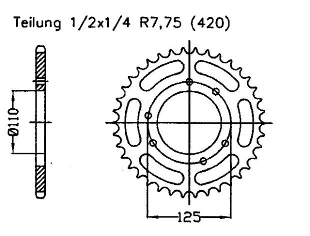 Suzuki 50 RMX 97-99 Kettenrad 50 Zähne
