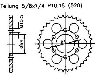 Suzuki 250 GSX ED,EZ Katana 82-84 rear sprocket 47 teeth