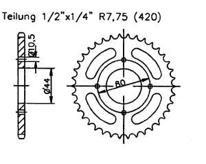 Eton 40 JXL Viper Junior  Kettenrad 36 Zähne