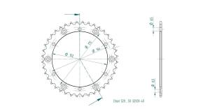 Yamaha 660 YFM R-N,P-T Raptor 01-05 rear sprocket 40 teeth