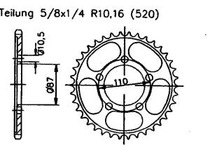 Suzuki 500 GS E-X,Y,K1,K2,K3,K4,K5,K6,K7 99-07 rear...