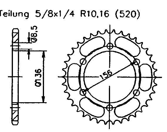 Derbi 659 Mulhacen 07-08 rear sprocket 46 teeth