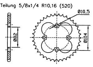 Honda 350 ATC X 1985 Kettenrad 40 Zähne