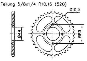 Eton 90 RXL Viper  rear sprocket 28 teeth