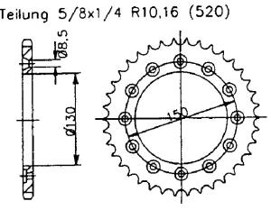 Yamaha 250 YZ L,M,N 99-01 rear sprocket 50 teeth