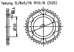 Kettenrad für Honda VFR 750 RJ,RK,RL,RM RC30...